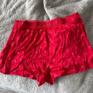 PINK Victoria's Secret Red Heart Pattern Pajama Shorts